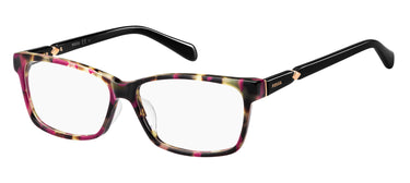 Premium Women Fossil Model Eyeglasses: Fos 7057/G - Burgundy Havana- SpecSMART Eye Clinic (Diagonal View)